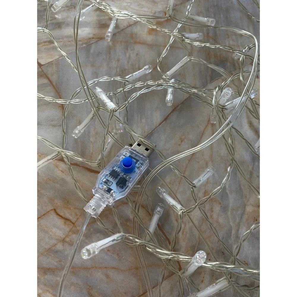 Multicolor LED Fairy String Lights USB Powered Clear Wire Mode Control Decor
